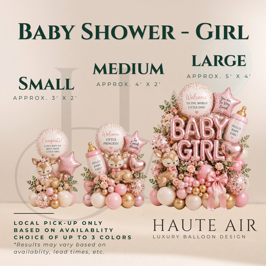 Baby Shower Girl Balloon Stack