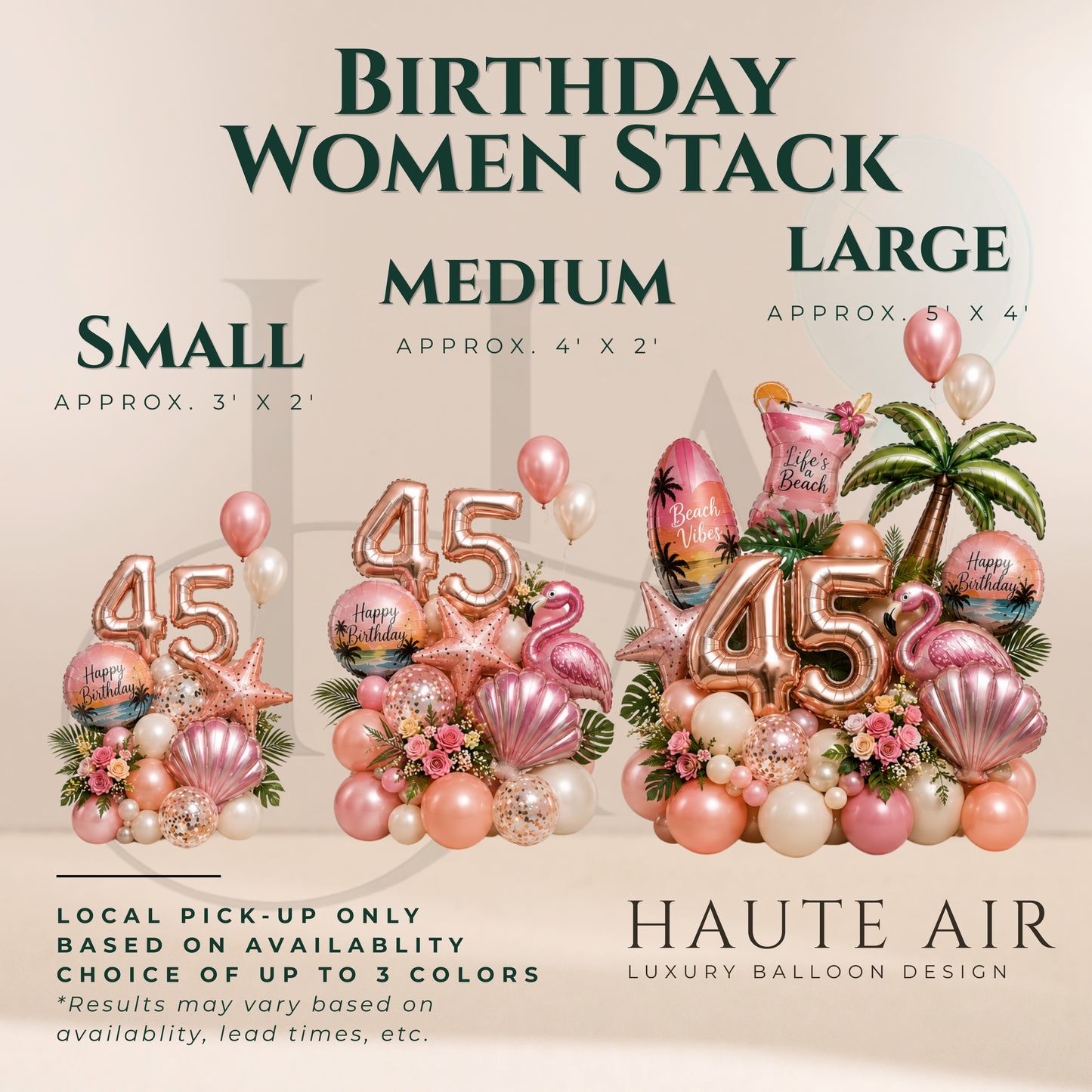Women's Birthday Balloon Stack