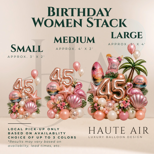 Women's Birthday Balloon Stack