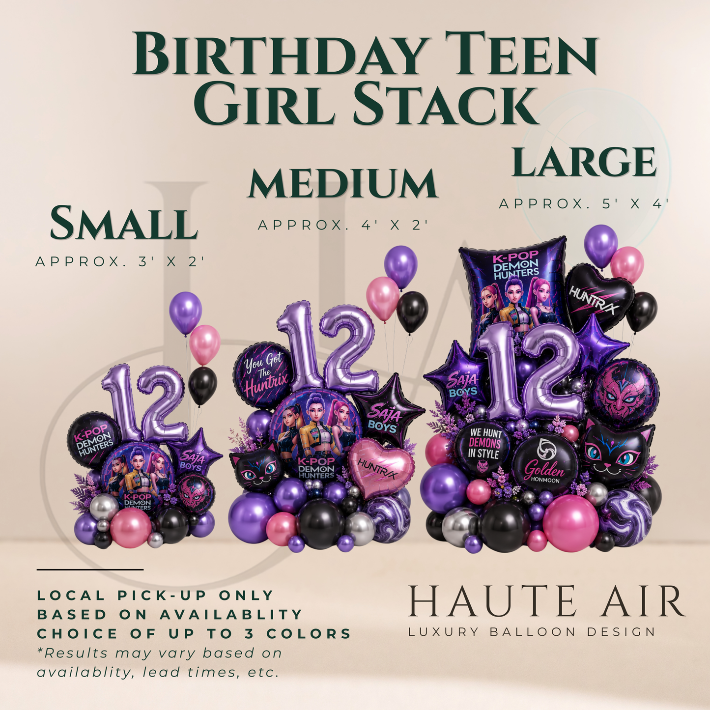 Teen Girl Birthday Balloon Stack