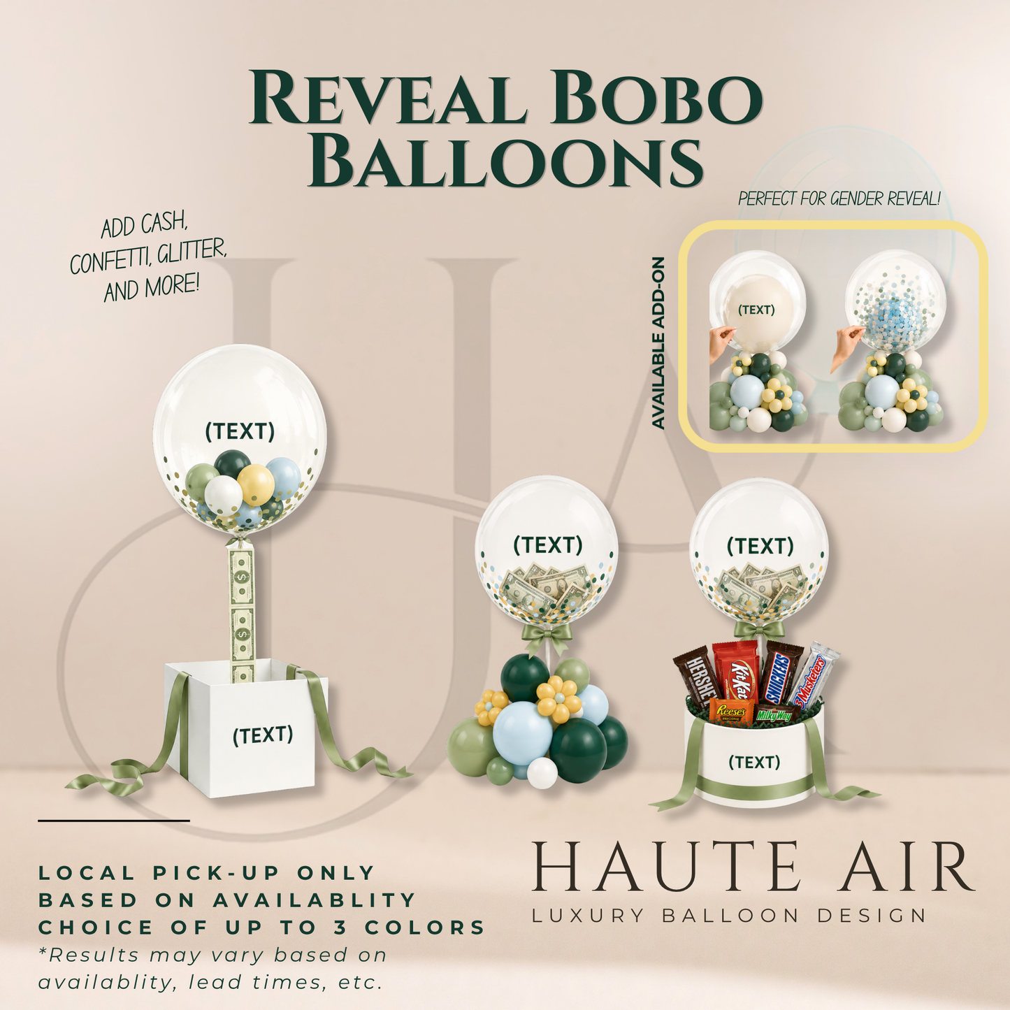 Reveal Bobo Balloon Arrangement