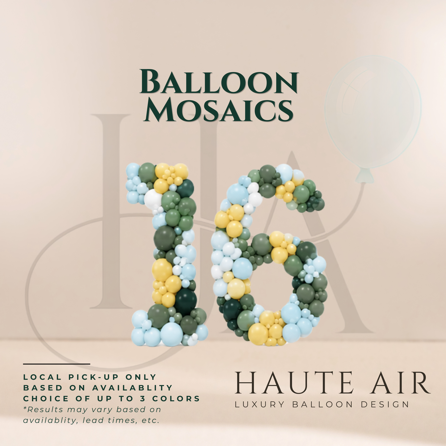 Custom Balloon Mosaic Numbers/ Letter (per Character)